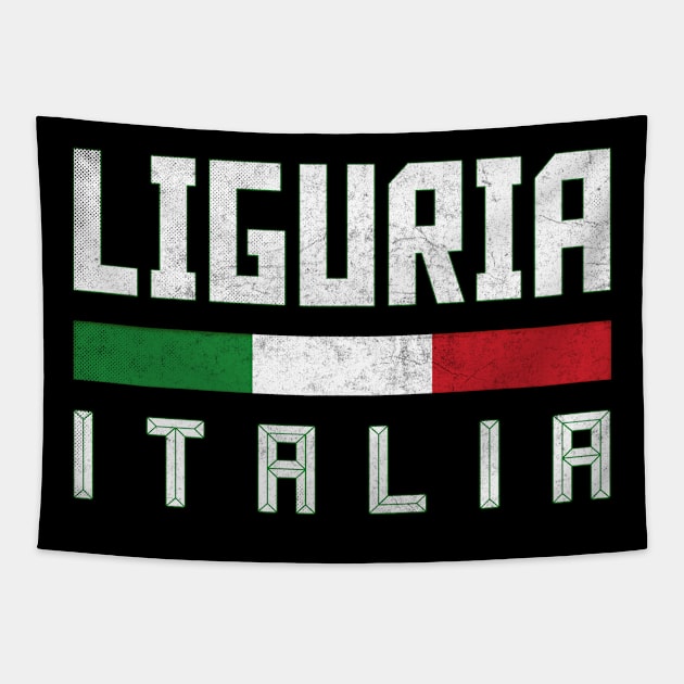 Liguria Italia / Italy Typography Design Tapestry by DankFutura