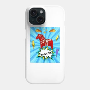 Sweden Swedish horse dala pop art style Phone Case