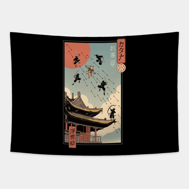 Catana Fight in Edo Tapestry by Vincent Trinidad Art