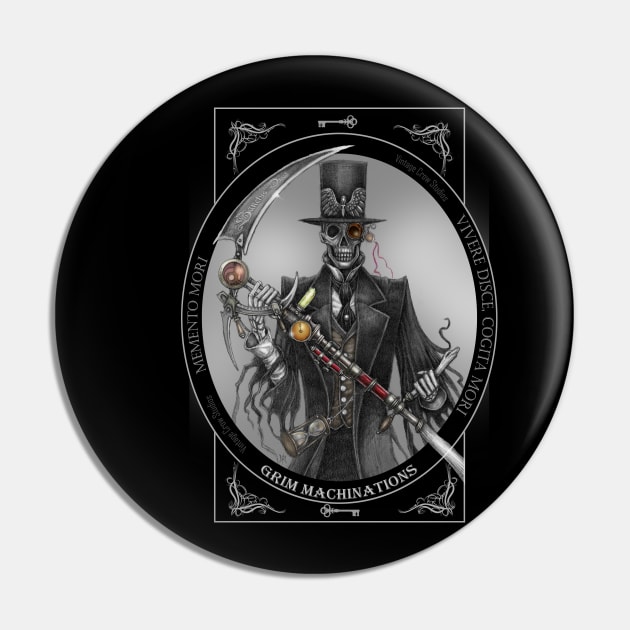 Grim Machinations Pin by Vintage Crow Studios