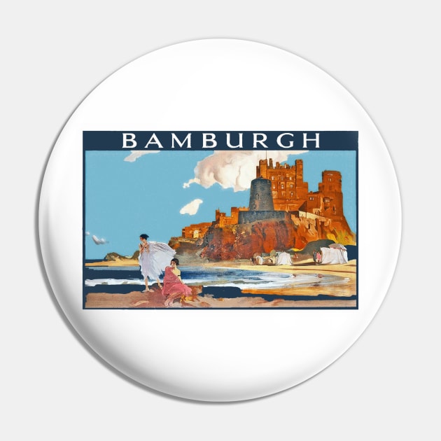 Vintage British Travel Poster: Bamburgh Pin by Naves