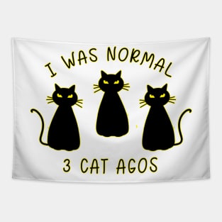 I Was Normal 3 Cats Ago Animal Lover Gift Tapestry