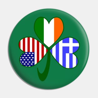 Greek Irish USA Shamrock Pin