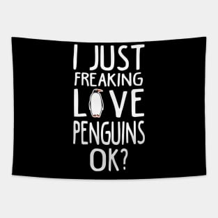 Love Penguins. Funny Penguin Gift Tapestry