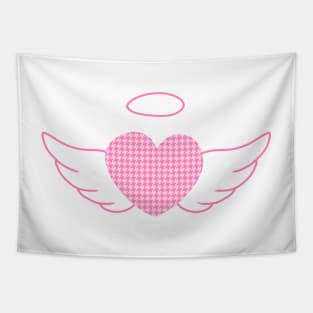 Pink Houndstooth angel heart (y2k preppy plazacore) Tapestry