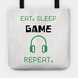 Eat, Sleep, Game, Repeat (Black) Tote