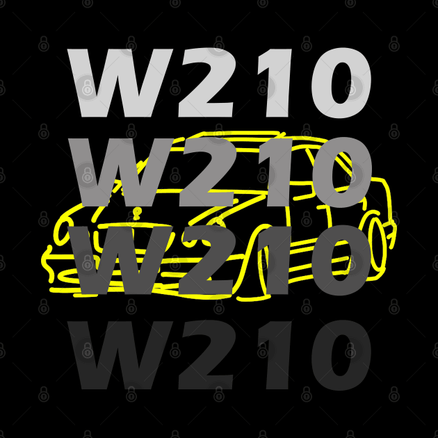 Mercedes W210 sketch grey yellow simple by WOS