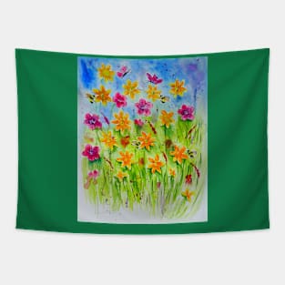 Daffodils and Bees Tapestry