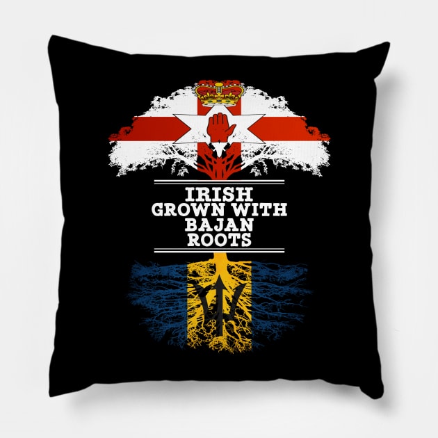 Northern Irish Grown With Bajan Roots - Gift for Bajan With Roots From Barbados Pillow by Country Flags