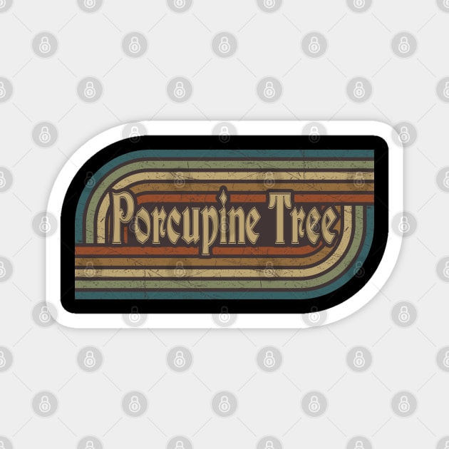 Porcupine Tree Vintage Stripes Magnet by paintallday