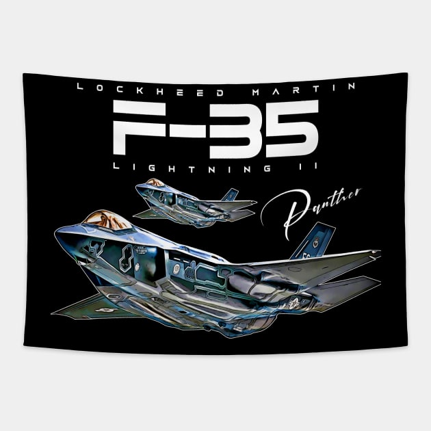 Lockheed Martin F-35 Lightning II Fighterjet Tapestry by aeroloversclothing