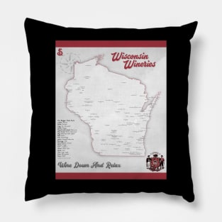 Wisconsin Wineries Map Pillow