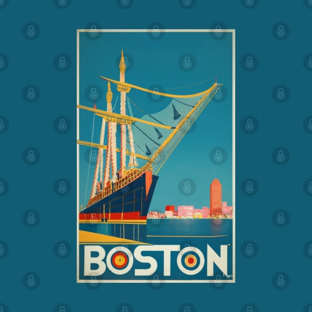 A Vintage Travel Art of Boston - Massachusetts - US by goodoldvintage