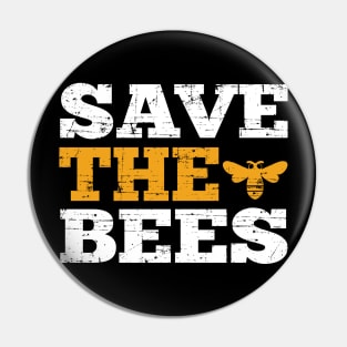 Distressed Save the Bees Design for Men Women and Kids Pin