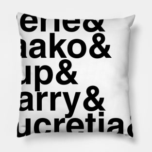 Red robes helvetica list Pillow