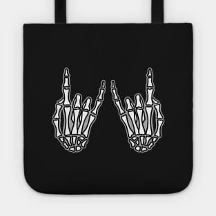 Rock and roll sign, skeleton hands Tote