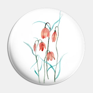 Watercolor Orange Sunset Orchid Pin