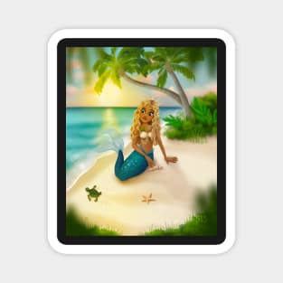 Sunrise Beach Mermaid Magnet