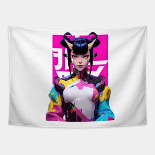 STREET FIGHTER - JURI HAN ONI | Femme Fatale Anime T-Shirt Design Girl Power | PROUD OTAKU Tapestry