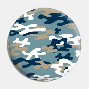 Blue Military Camo Pin