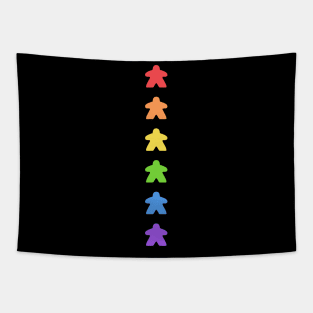 Minimalist Rainbow Meeples Board Games Addict Tapestry