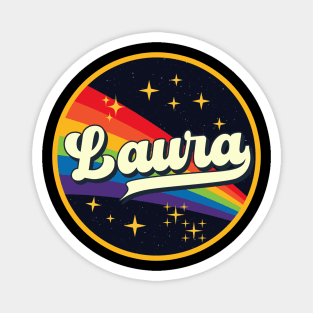 Laura // Rainbow In Space Vintage Style Magnet