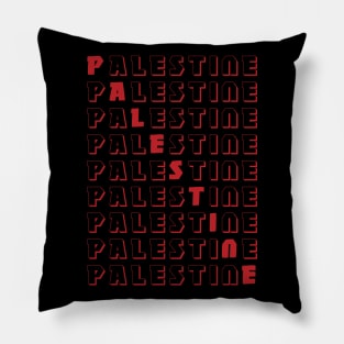 Palestine Name Pattern English Solidarity Palestinian Freedom Design - Red Pillow