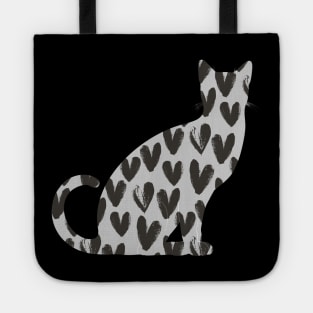 Black Heart Cat | gifts for cat lovers Tote