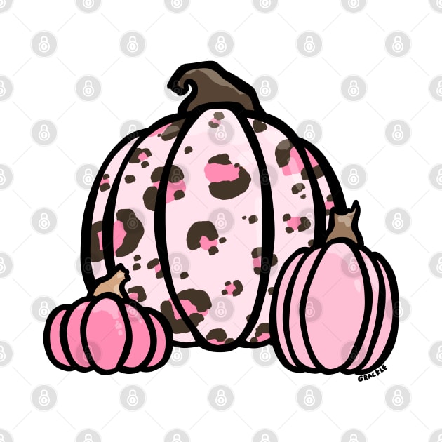 Pink Leopard Print Pumpkin by Jan Grackle