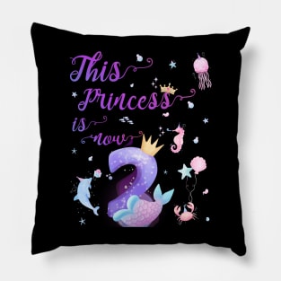 This Princess Is Now Two Years Old 2nd Cute Girl Birthday Pillow