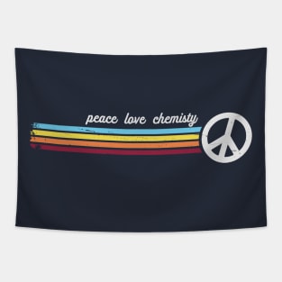 Retro Stripes Peace Love Chemistry Tapestry