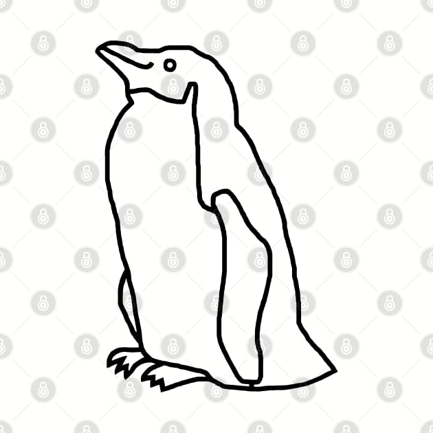 Little Penguin Minimal Line Drawing by ellenhenryart