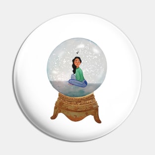 Snowglobe Watercolour Illustration Pin