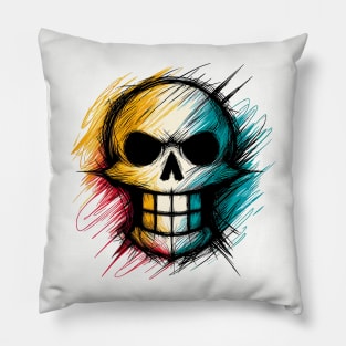 Rainbow Skull Pillow