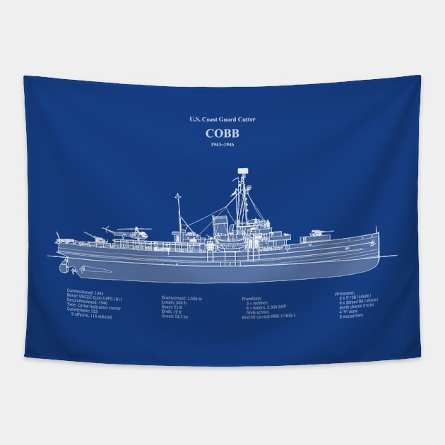 Cobb wpg-181 United States Coast Guard Cutter - ABDpng Tapestry by SPJE Illustration Photography