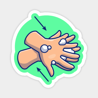 Washing hand cartoon 2 Magnet