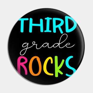 Third Grade Rocks Shirt Team 3rd Grade Teacher Premium Pin