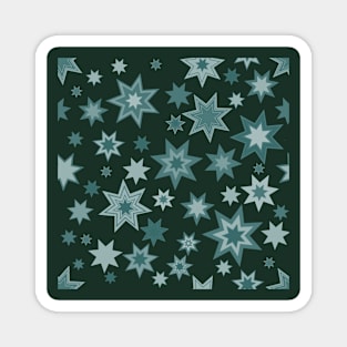 Stars Sea Green on Darker Sea Green Magnet