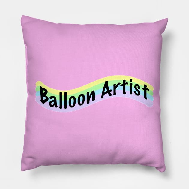 Balloon Artist: Wavy Design in Pastel Colors Pillow by Whoopsidoodle