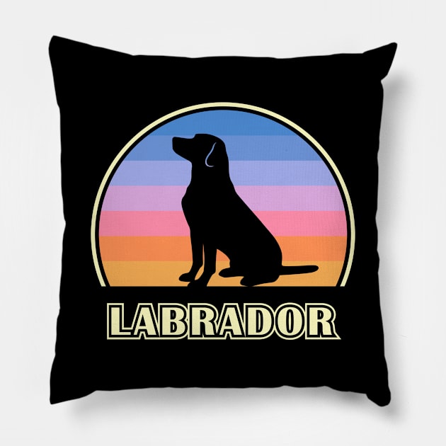 Labrador Retriever Vintage Sunset Dog Pillow by millersye