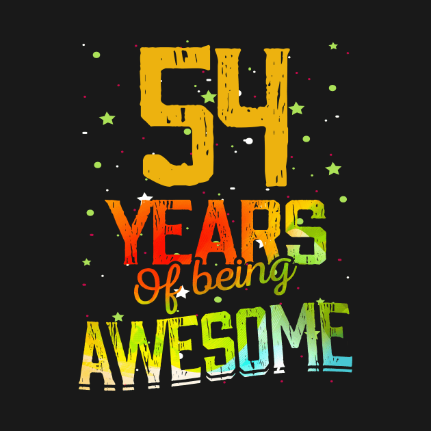 54 Years Of Being Awesome Gifts 54th Anniversary Gift Vintage Retro Funny 54 Years Birthday Men Women by nzbworld