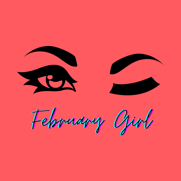 February Winking Girl, February Birthday by SWITPaintMixers