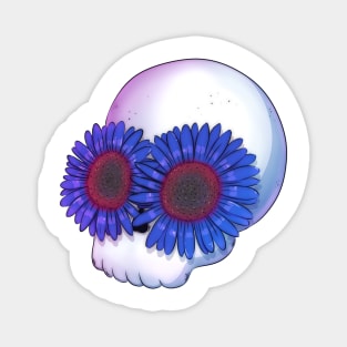 Skull with blue flowers Magnet