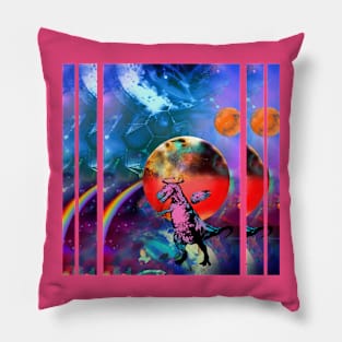 Angel T-Rex in Space Pillow