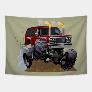 Cartoon Monster Truck Tapestry