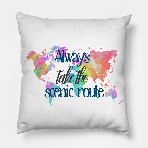 Always Take the Scenic Route Pillow by thecrazyones