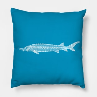 Hand drawn Sturgeon Fish design Pillow