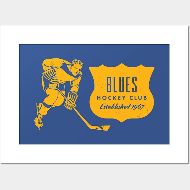 Vintage Hockey - St. Louis Blues (Yellow Blues Wordmark) T-Shirt