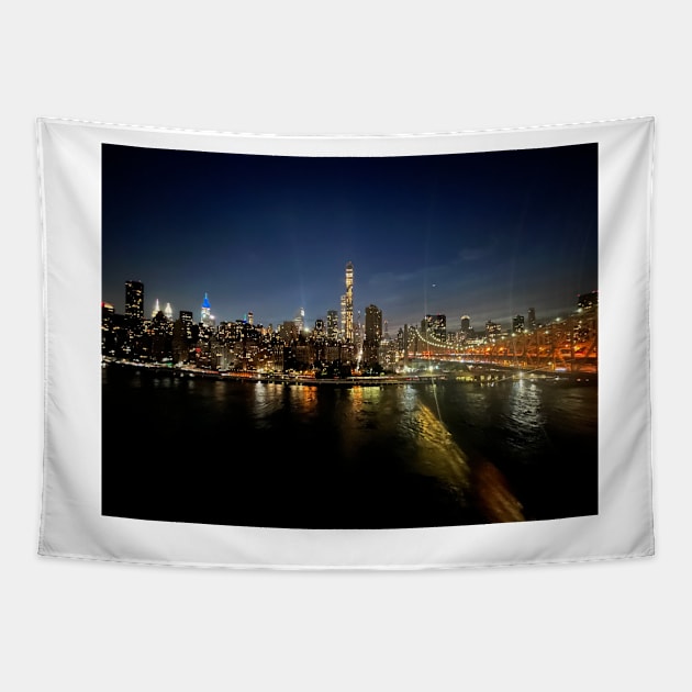 NYC Night Skyline Tapestry by emiliapapaya