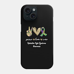 Peace Love Cure Colorful Ribbon Rubinstein Taybi Syndrome Phone Case